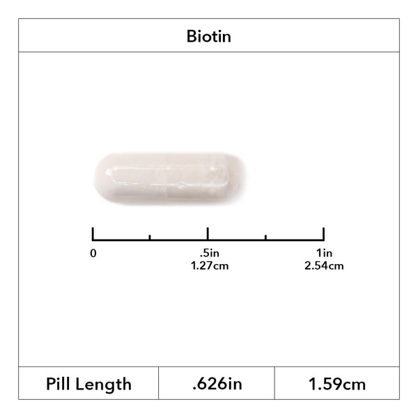 Image of NYBG Biotin Capsule showing .626 inches