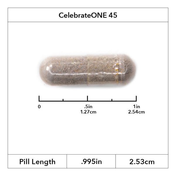 Image of NYBG Multivitamin with Iron Capsule length is .995 inches