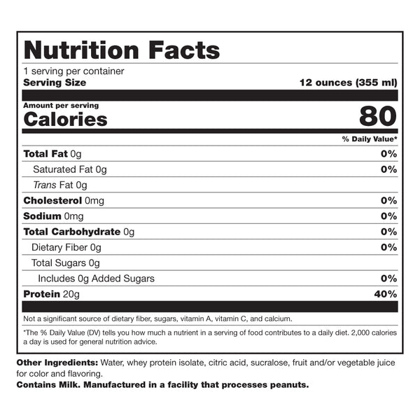 Supplement Fact image for Berry Protein Water