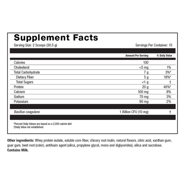 Image of NYBG Protein Powder Berry Burst Supplement Facts